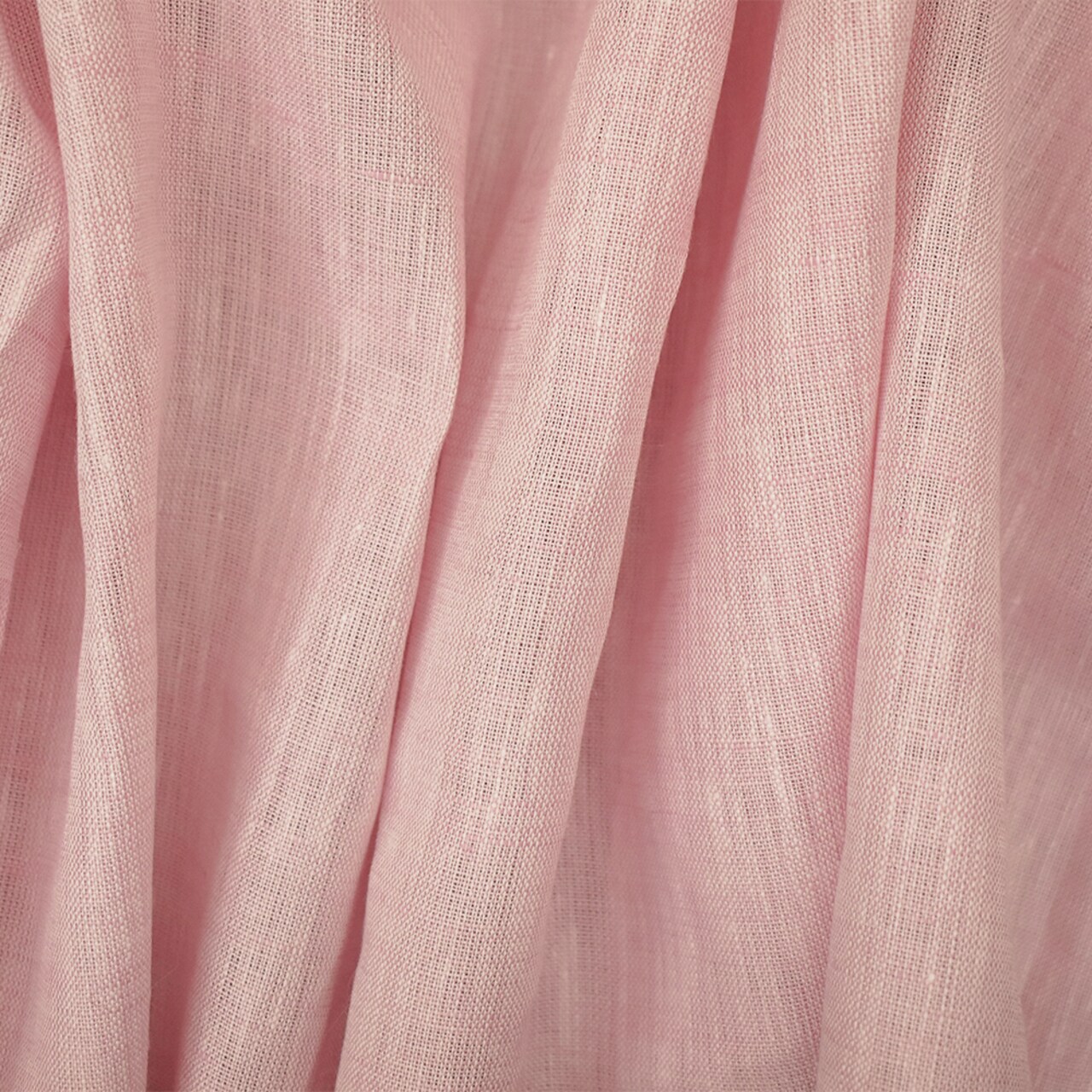 Pink-White Spence Bryson Slub Texture Irish Linen Chambray Woven Fabric By the Yard